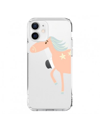 Coque iPhone 12 et 12 Pro Licorne Unicorn Rose Transparente - Petit Griffin