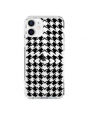 Cover iPhone 12 e 12 Pro Vichy Carre Nero Trasparente - Petit Griffin