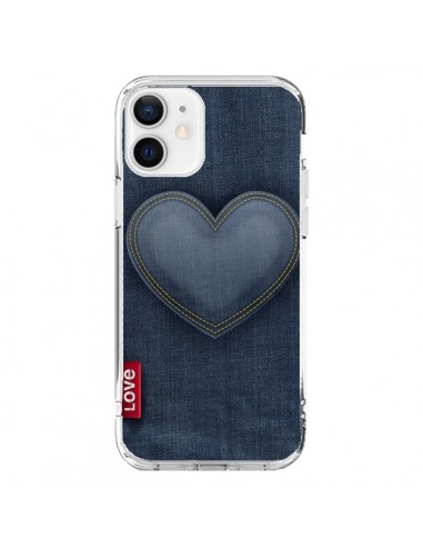 Coque iPhone 12 et 12 Pro Love Coeur en Jean - Lassana