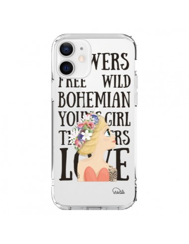 Coque iPhone 12 et 12 Pro Flowers Love Transparente - Lolo Santo