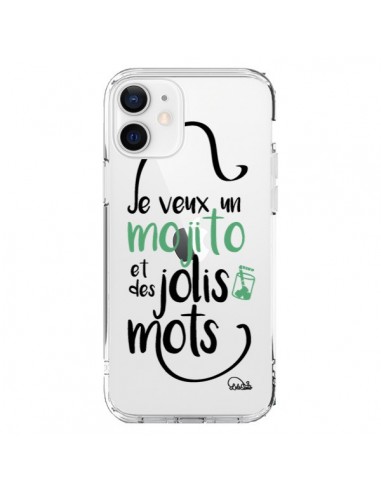 Coque iPhone 12 et 12 Pro Je veux un mojito et des jolis mots Transparente - Lolo Santo