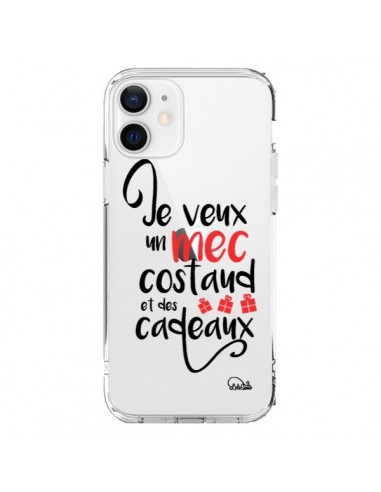 Coque iPhone 12 et 12 Pro Je veux un mec costaud et des cadeaux Transparente - Lolo Santo