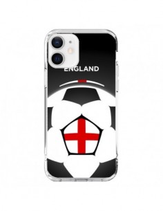 Coque iPhone 12 et 12 Pro Angleterre Ballon Football -...