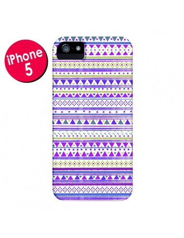 Coque Bandana Violet Azteque pour iPhone 5 et 5S - Monica Martinez