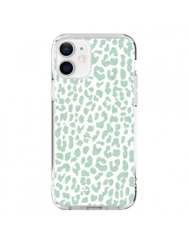 Coque iPhone 12 et 12 Pro Leopard Menthe Mint - Mary Nesrala