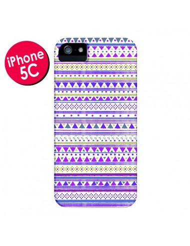 Coque Bandana Violet Azteque pour iPhone 5C - Monica Martinez