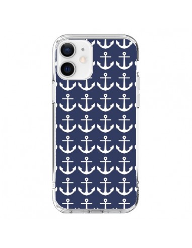 Coque iPhone 12 et 12 Pro Ancre Marin Bleu Anchors Navy - Mary Nesrala