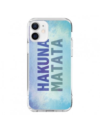 Coque iPhone 12 et 12 Pro Hakuna Matata Roi Lion Bleu - Mary Nesrala