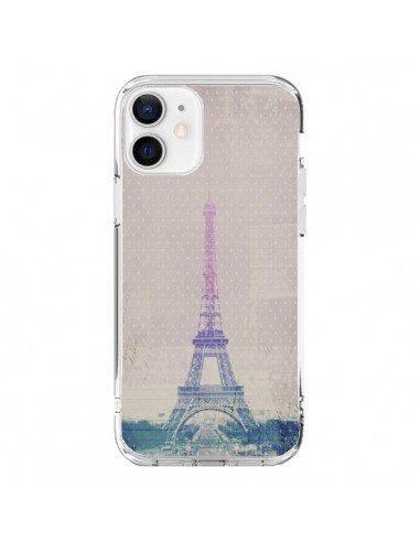 Coque iPhone 12 et 12 Pro I love Paris Tour Eiffel - Mary Nesrala