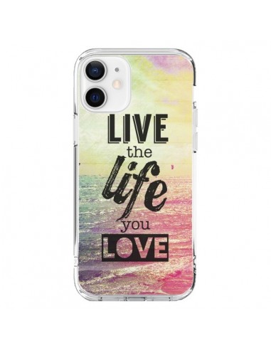 Cover iPhone 12 e 12 Pro Live the Life you Love, Vis la Vie que tu Aimes Amore - Mary Nesrala