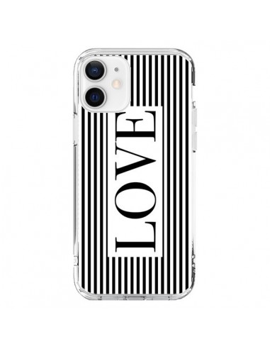 Coque iPhone 12 et 12 Pro Love Noir et Blanc - Mary Nesrala