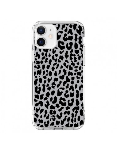 Coque iPhone 12 et 12 Pro Leopard Gris Neon - Mary Nesrala