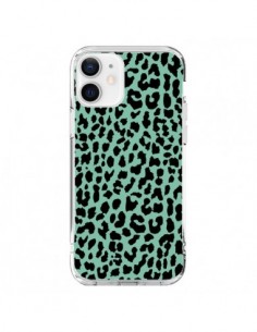 Coque iPhone 12 et 12 Pro Leopard Mint Vert Neon - Mary...