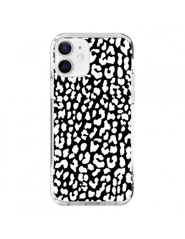 Cover iPhone 12 e 12 Pro Leopardo Bianco e Nero - Mary Nesrala