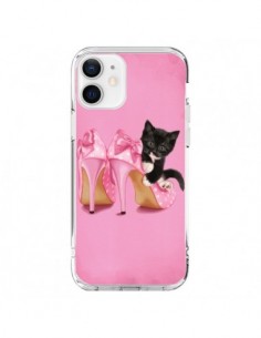 Coque iPhone 12 et 12 Pro Chaton Chat Noir Kitten...