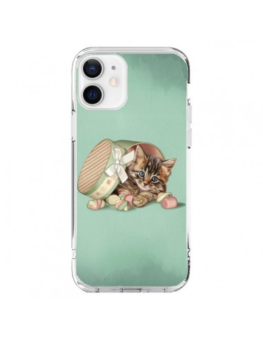 Coque iPhone 12 et 12 Pro Chaton Chat Kitten Boite Bonbon Candy - Maryline Cazenave