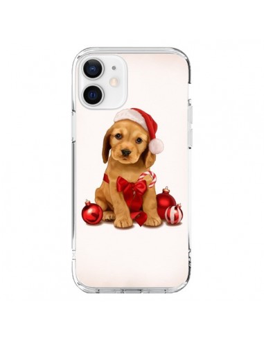 Coque iPhone 12 et 12 Pro Chien Dog Pere Noel Christmas Boules Sapin - Maryline Cazenave