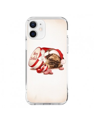 Coque iPhone 12 et 12 Pro Chien Dog Pere Noel Christmas Boite - Maryline Cazenave