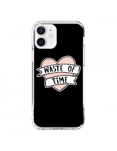 Coque iPhone 12 et 12 Pro Waste of Time Coeur - Maryline Cazenave