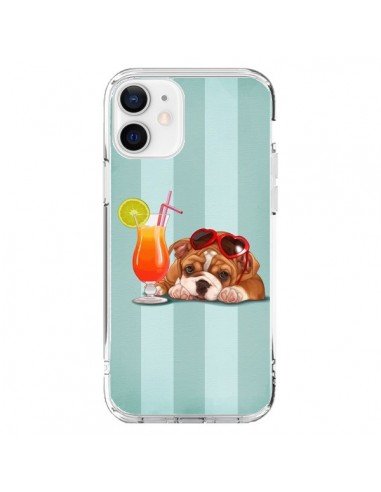 Coque iPhone 12 et 12 Pro Chien Dog Cocktail Lunettes Coeur - Maryline Cazenave