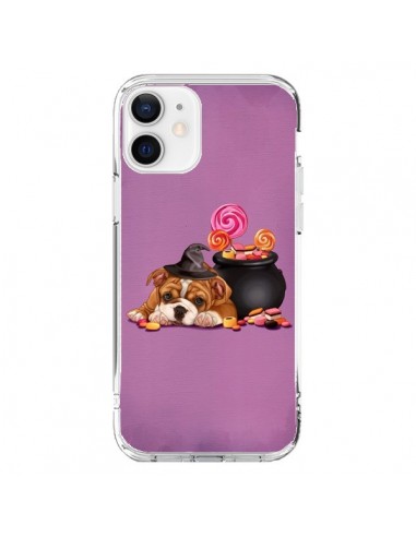 Coque iPhone 12 et 12 Pro Chien Dog Halloween Sorciere Chaudron Bonbon - Maryline Cazenave