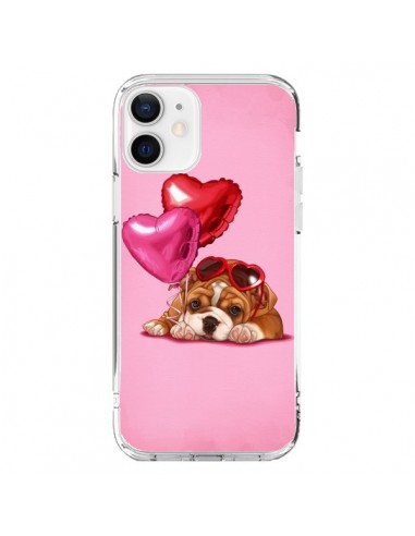 Coque iPhone 12 et 12 Pro Chien Dog Lunettes Coeur Ballon - Maryline Cazenave