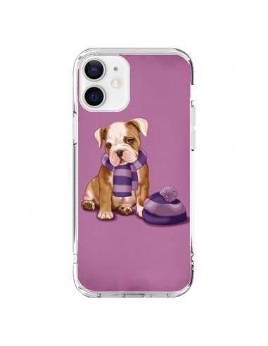 Coque iPhone 12 et 12 Pro Chien Dog Echarpe Bonnet Froid Hiver - Maryline Cazenave