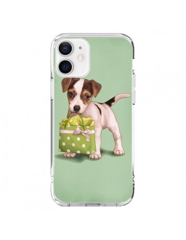 Coque iPhone 12 et 12 Pro Chien Dog Shopping Sac Pois Vert - Maryline Cazenave