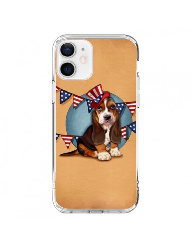 Coque iPhone 12 et 12 Pro Chien Dog USA Americain - Maryline Cazenave