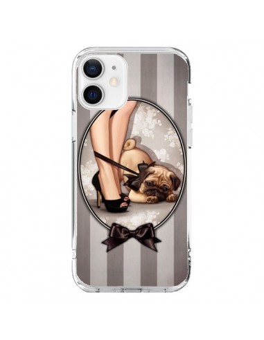 Cover iPhone 12 e 12 Pro Lady Nero Papillon Cane Luxe - Maryline Cazenave