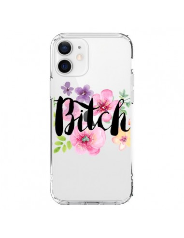 Coque iPhone 12 et 12 Pro Bitch Flower Fleur Transparente - Maryline Cazenave