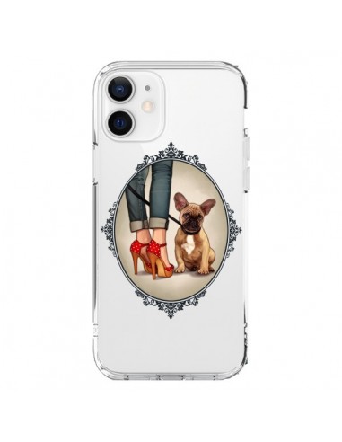 Coque iPhone 12 et 12 Pro Lady Jambes Chien Bulldog Dog Transparente - Maryline Cazenave