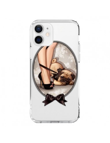 iPhone 12 and 12 Pro Case Lady Jambes Dog Bulldog Dog Bow tie Clear - Maryline Cazenave