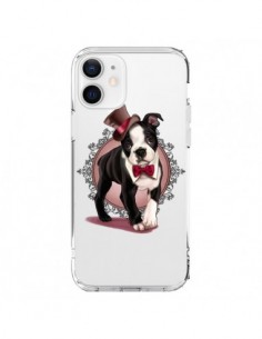 iPhone 12 and 12 Pro Case Dog Bulldog Dog Gentleman Bow...