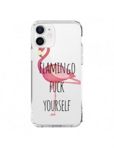 Coque iPhone 12 et 12 Pro Flamingo Fuck Transparente -...