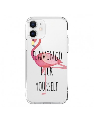 Coque iPhone 12 et 12 Pro Flamingo Fuck Transparente - Maryline Cazenave