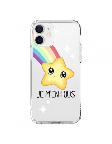 Coque iPhone 12 et 12 Pro Etoile Je M'en Fous Transparente - Maryline Cazenave