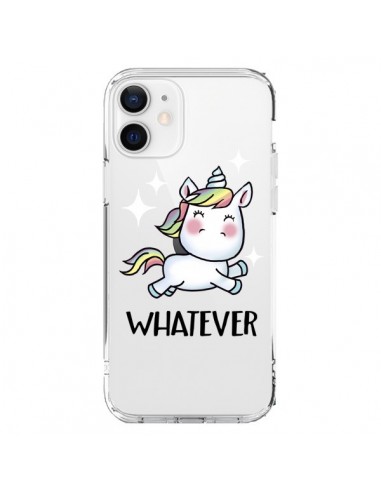 Coque iPhone 12 et 12 Pro Licorne Whatever Transparente - Maryline Cazenave