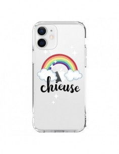 iPhone 12 and 12 Pro Case Chieuse Arc En Ciel Clear -...