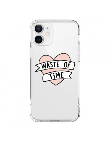 Coque iPhone 12 et 12 Pro Waste Of Time Transparente - Maryline Cazenave
