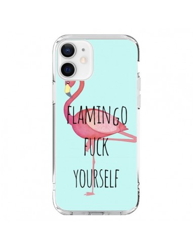 Cover iPhone 12 e 12 Pro Flamingo Fenicottero Fuck Yourself - Maryline Cazenave