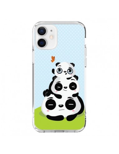 Coque iPhone 12 et 12 Pro Panda Famille - Maria Jose Da Luz