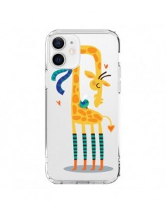 Coque iPhone 12 et 12 Pro L'oiseau et la Girafe Amour...