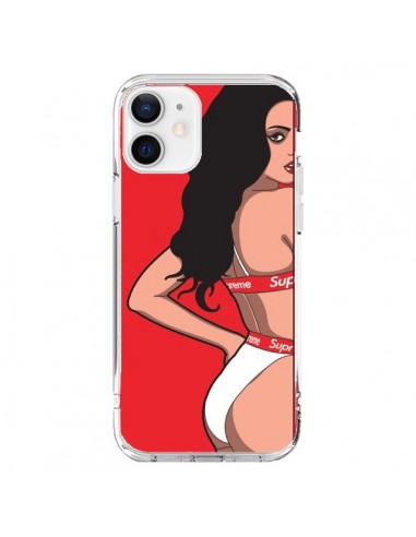 Coque iPhone 12 et 12 Pro Pop Art Femme Rouge - Mikadololo