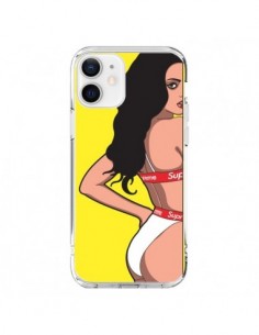 Coque iPhone 12 et 12 Pro Pop Art Femme Jaune - Mikadololo