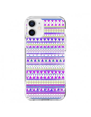 Coque iPhone 12 et 12 Pro Bandana Violet Azteque - Monica Martinez