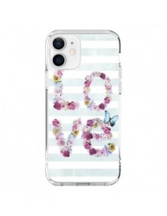Coque iPhone 12 et 12 Pro Love Fleurs Flower - Monica...