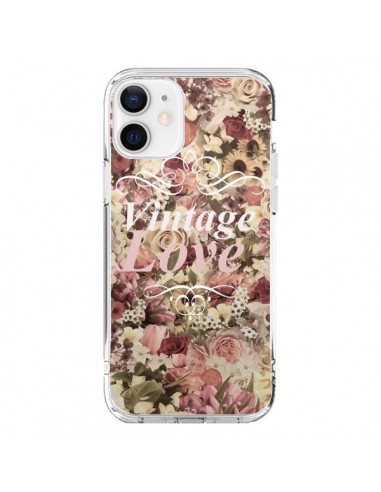 Coque iPhone 12 et 12 Pro Vintage Love Flower - Monica Martinez