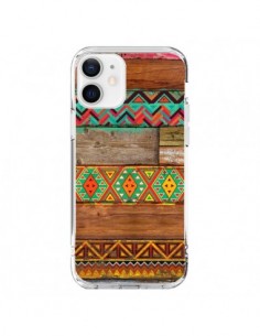 iPhone 12 and 12 Pro Case Indian Wood Wood Aztec -...