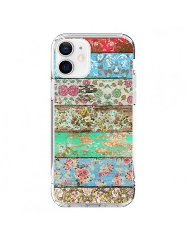 Cover iPhone 12 e 12 Pro Rococo Style Legno Fiori - Maximilian San